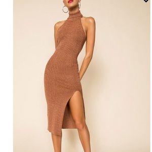 Superdown “Arima” halter sweater midi dress